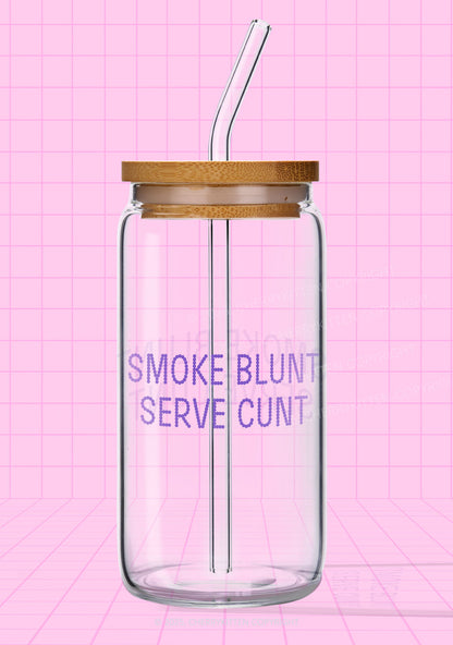 Smoke Blunt Y2K Printed Glass Cup Cherrykitten