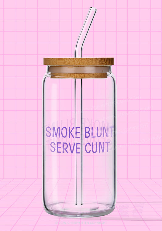 Smoke Blunt Y2K Printed Glass Cup Cherrykitten