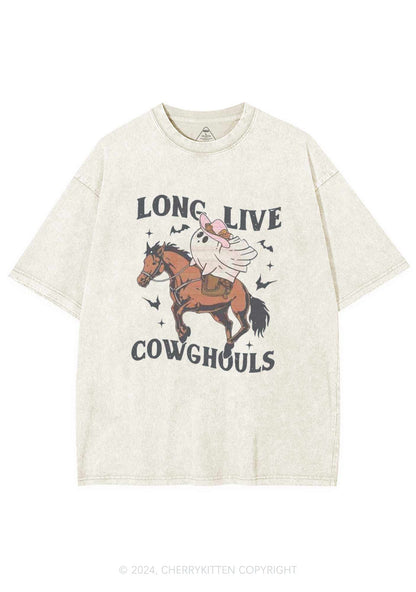 Halloween Long Live Cowghouls Y2K Washed Tee Cherrykitten