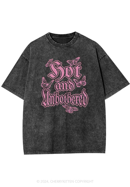 Hot And Unbothered Y2K Washed Tee Cherrykitten