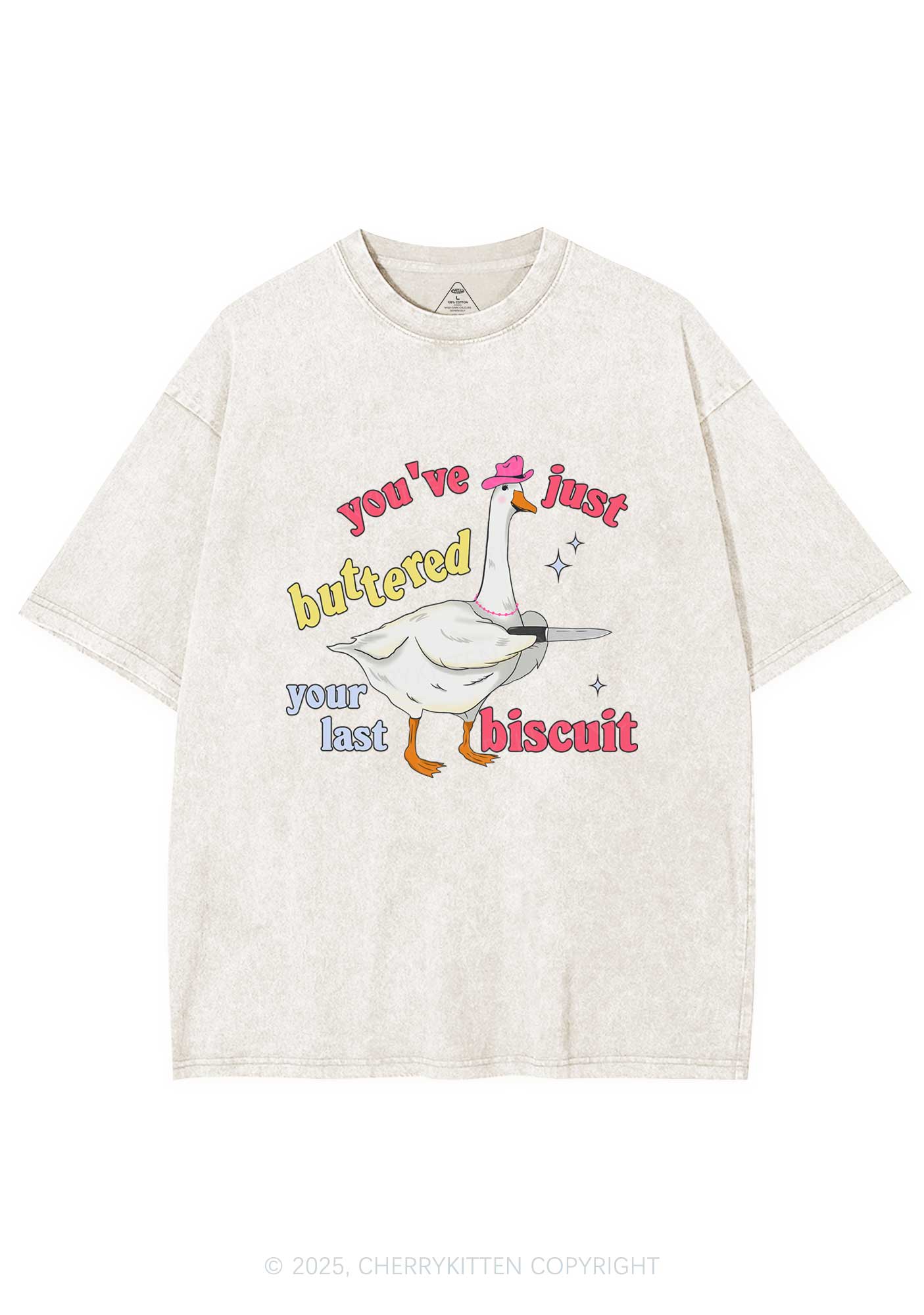 Just Buttered Last Biscuit Y2K Washed Tee Cherrykitten