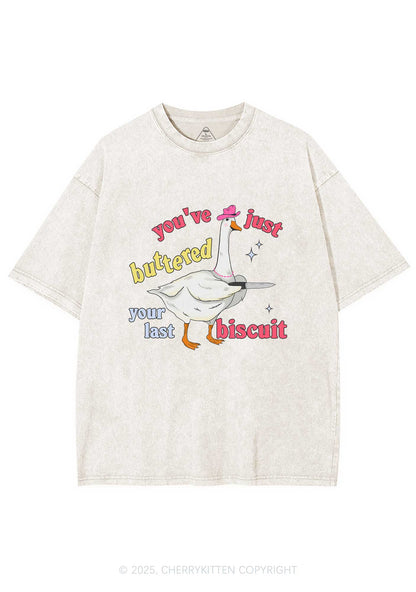 Just Buttered Last Biscuit Y2K Washed Tee Cherrykitten