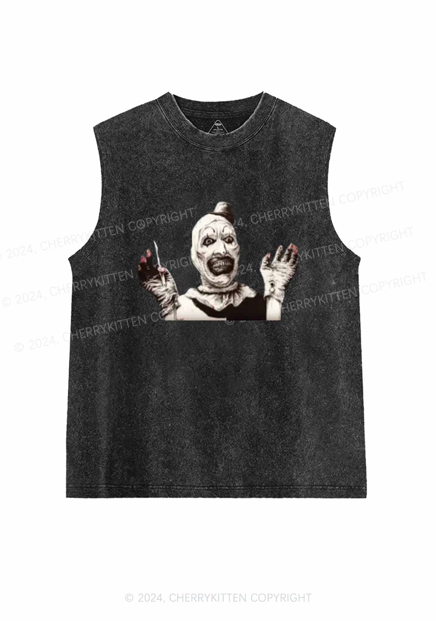 Halloween Terrifier Clown Y2K Washed Tank Cherrykitten