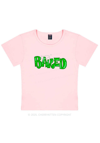 Green Baked Y2K Baby Tee Cherrykitten