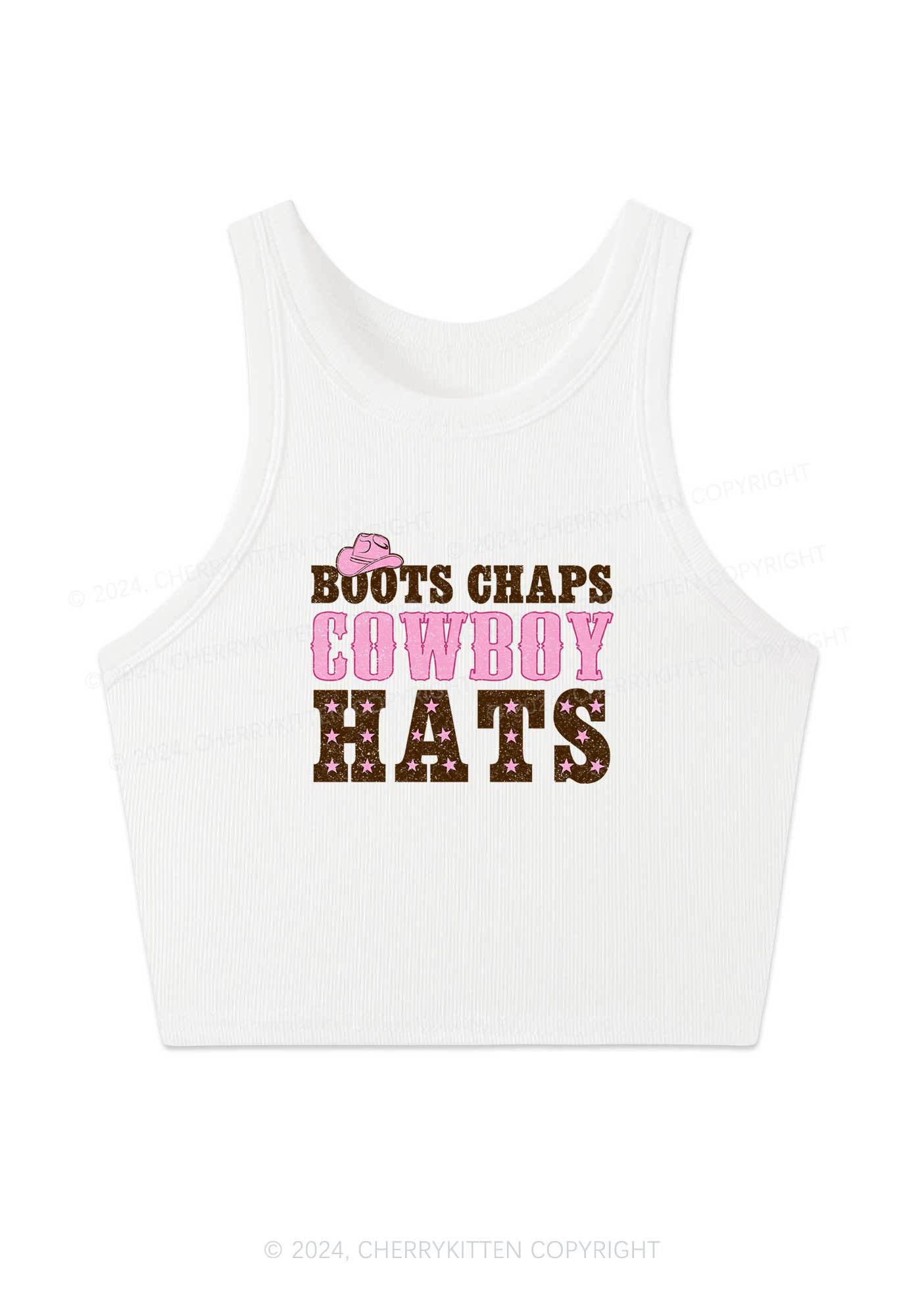 Cowboy Hats Y2K Crop Tank Top Cherrykitten