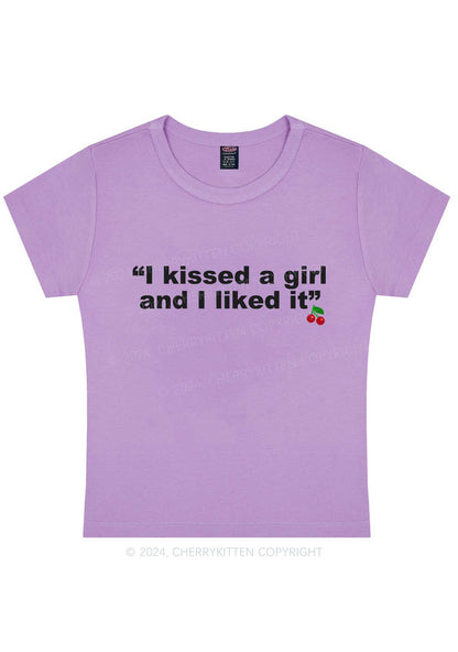 Curvy I Kissed A Girl Y2K Baby Tee Cherrykitten