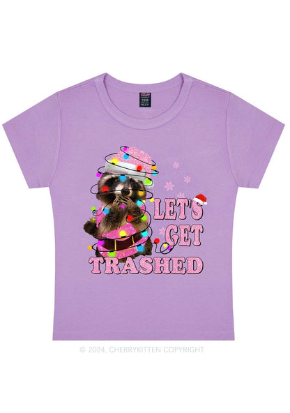 Christmas Let's Get Trashed Y2K Baby Tee Cherrykitten