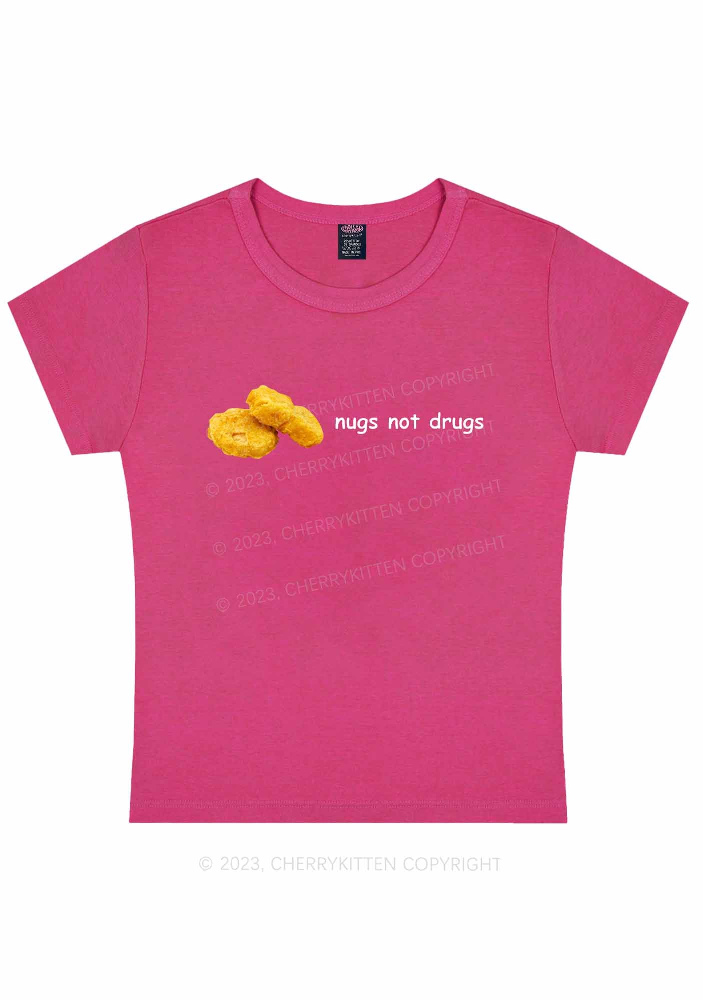 Curvy Nugs Not Drxgs Y2K Baby Tee Cherrykitten