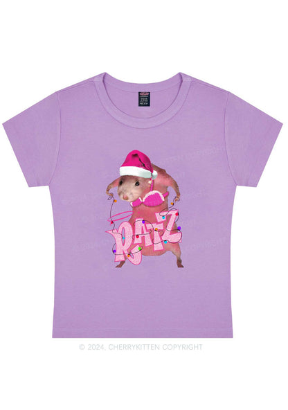 Christmas Ratz Y2K Baby Tee Cherrykitten