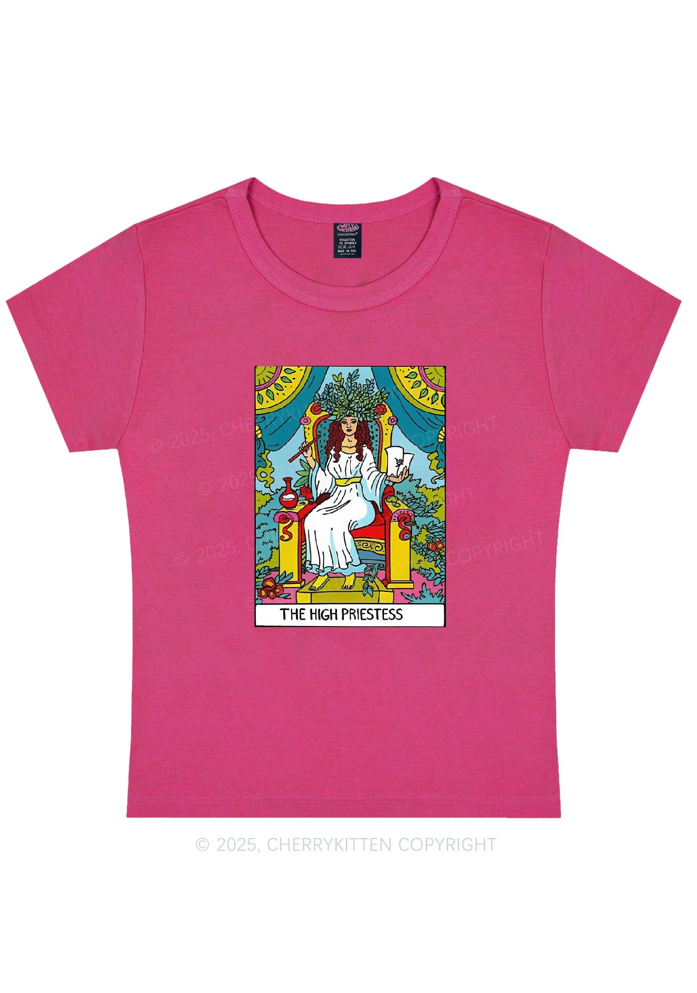 The High Priestess Y2K Baby Tee Cherrykitten