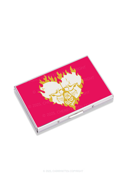 Heart Skull Y2K Mirror Cigarette Case Cherrykitten