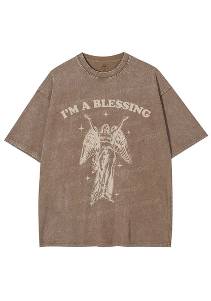 I'm A Blessing Y2K Washed Tee Cherrykitten