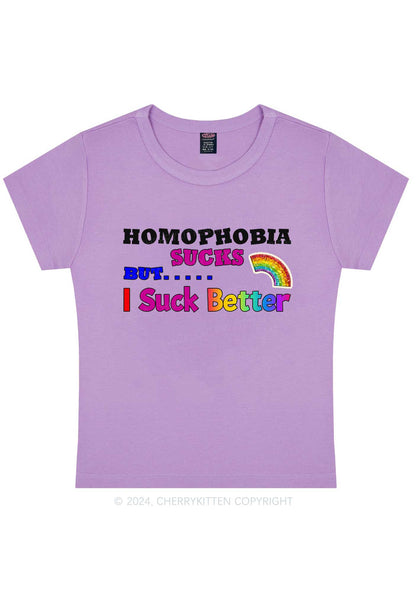 Curvy Homophobia Sucks Y2K Baby Tee Cherrykitten