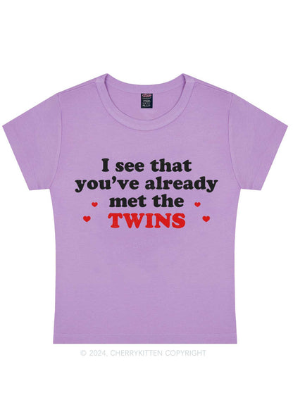 You've Already Met The Twins Y2K Baby Tee Cherrykitten