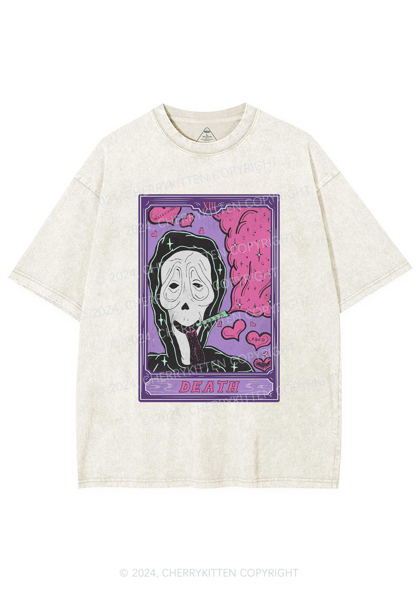 Halloween Death Smoking Y2K Washed Tee Cherrykitten