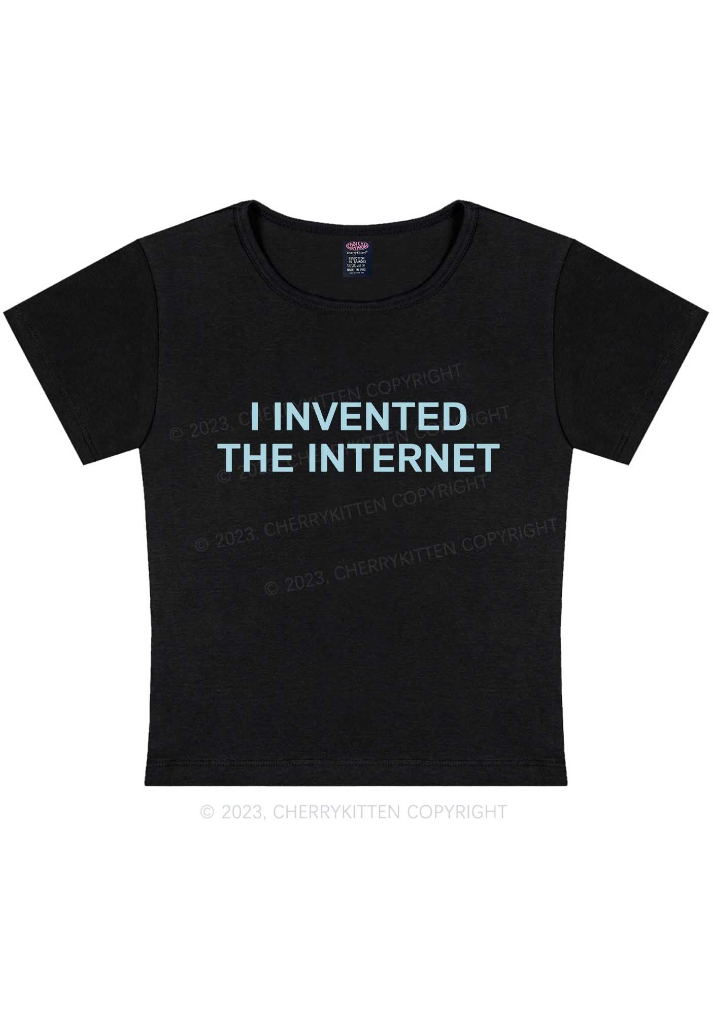 Curvy Invented Internet Y2K Baby Tee Cherrykitten