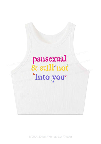 Pansexual Not Into You Y2K Crop Tank Top Cherrykitten