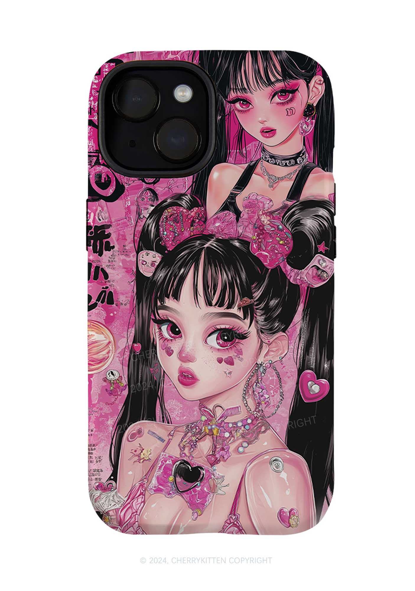 Twin Ponytail Girl Y2K Phone Case Cherrykitten