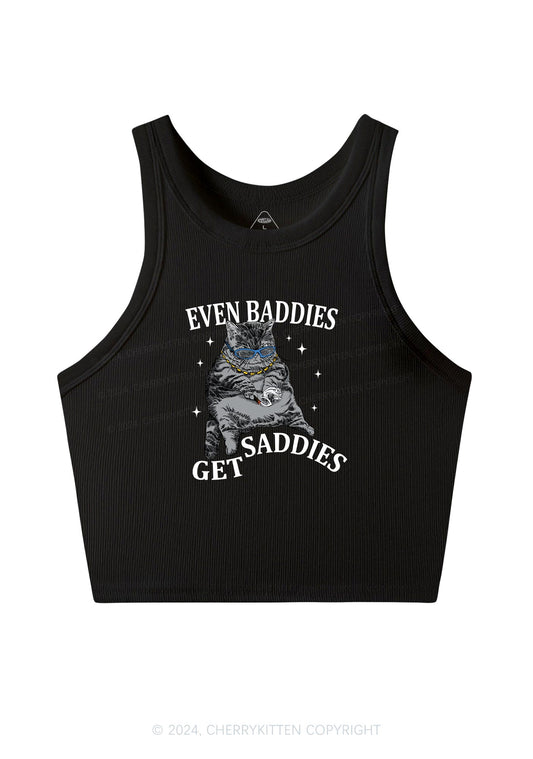 Even Baddies Get Saddies Y2K Crop Tank Top Cherrykitten