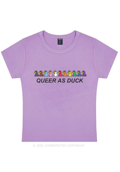 Queer As Duck Y2K Baby Tee Cherrykitten