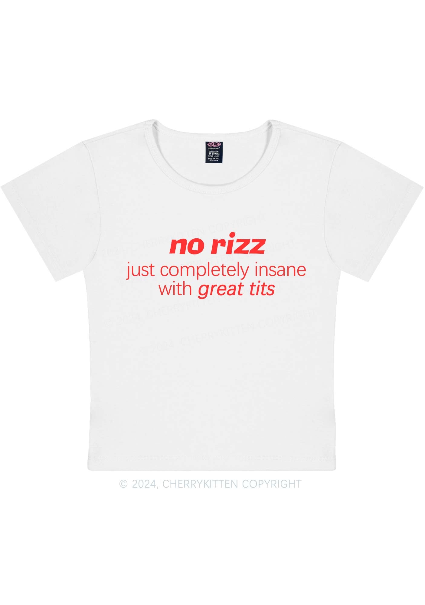 No Rizz Y2K Baby Tee Cherrykitten