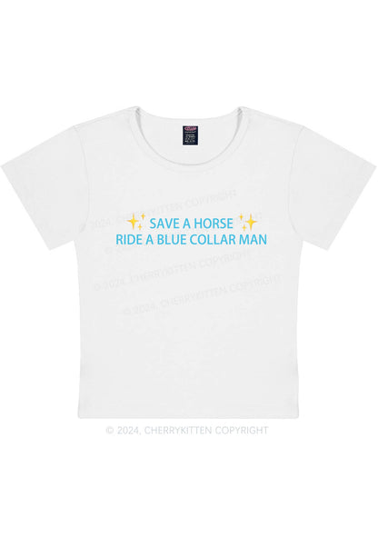 Blue Collar Man Y2K Baby Tee Cherrykitten