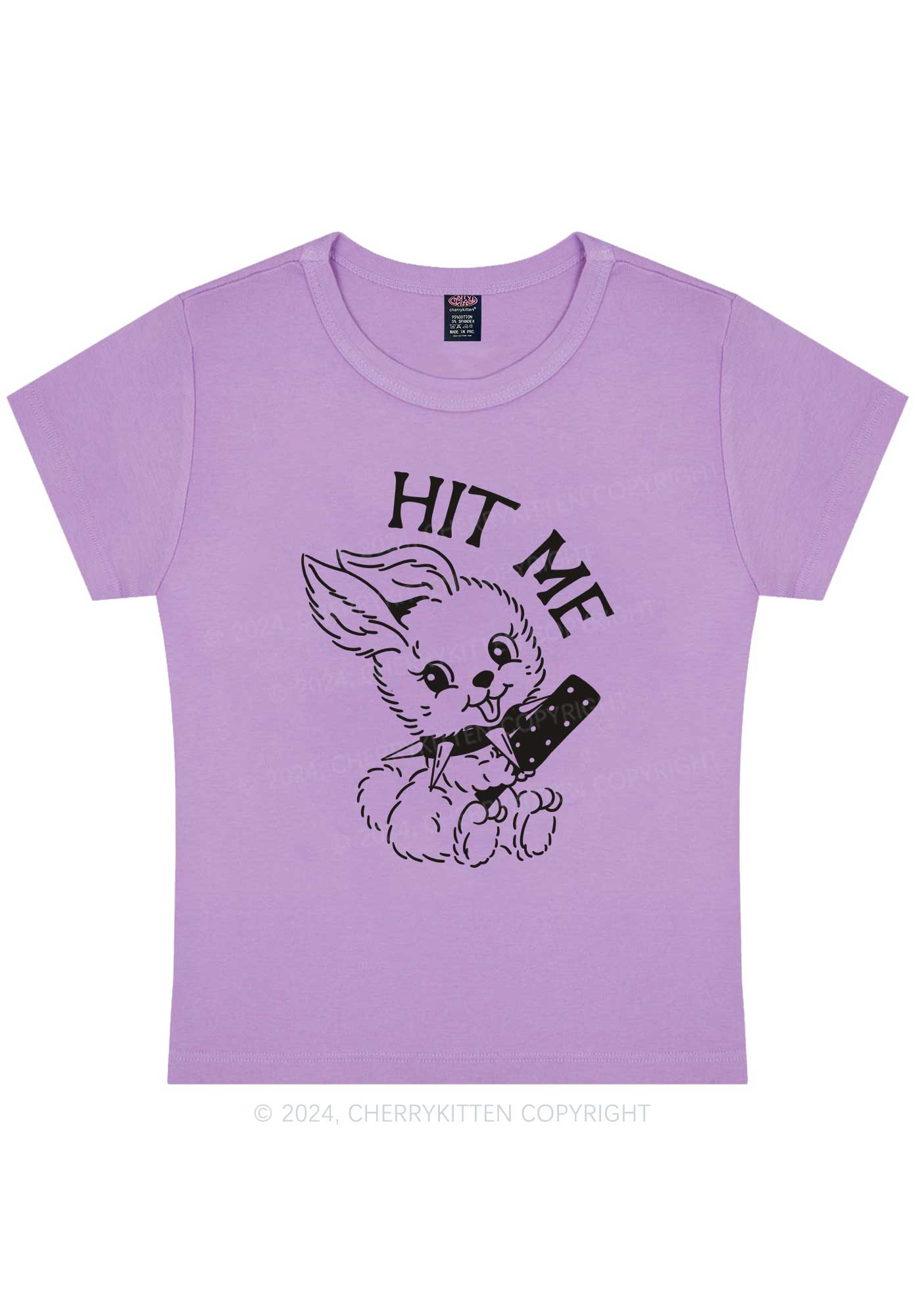 Hit Me Bunny Y2K Baby Tee Cherrykitten