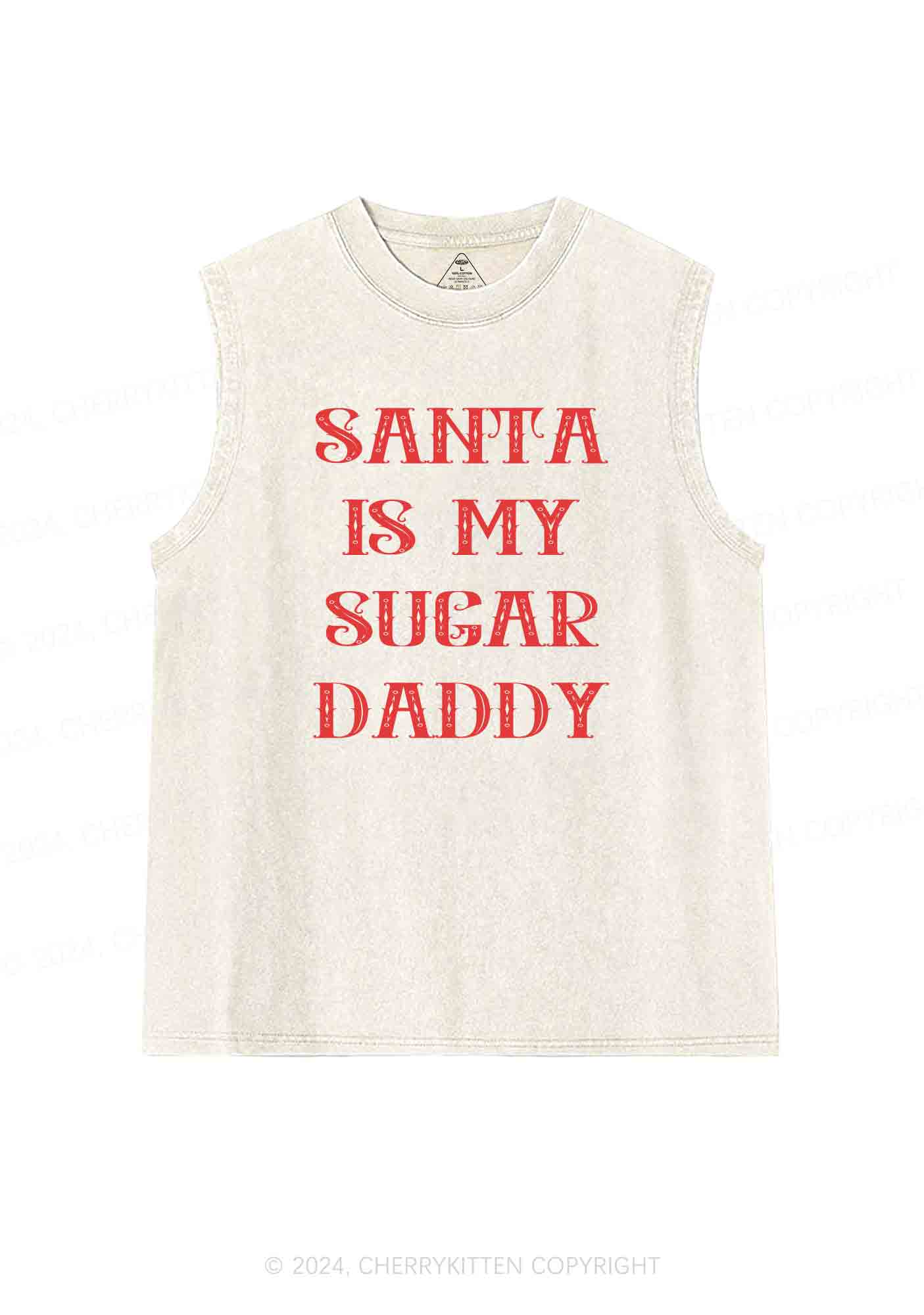 Christmas Sugar Daddy Y2K Washed Tank Cherrykitten