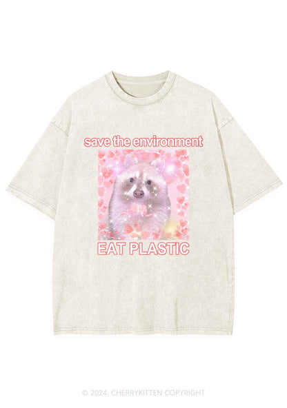 Save The Environment Y2K Washed Tee Cherrykitten