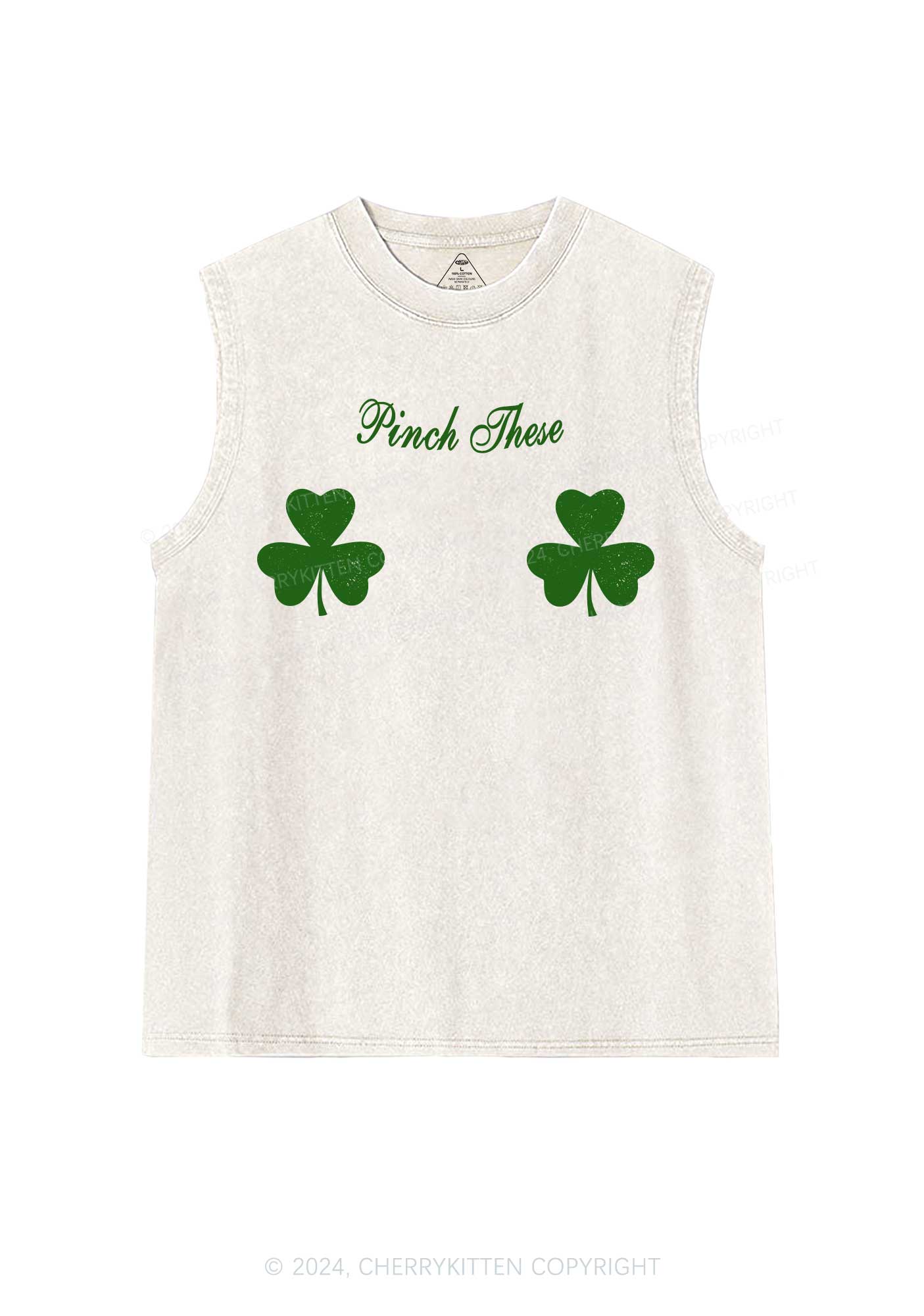 Pinch These St Patricks Y2K Washed Tank Cherrykitten