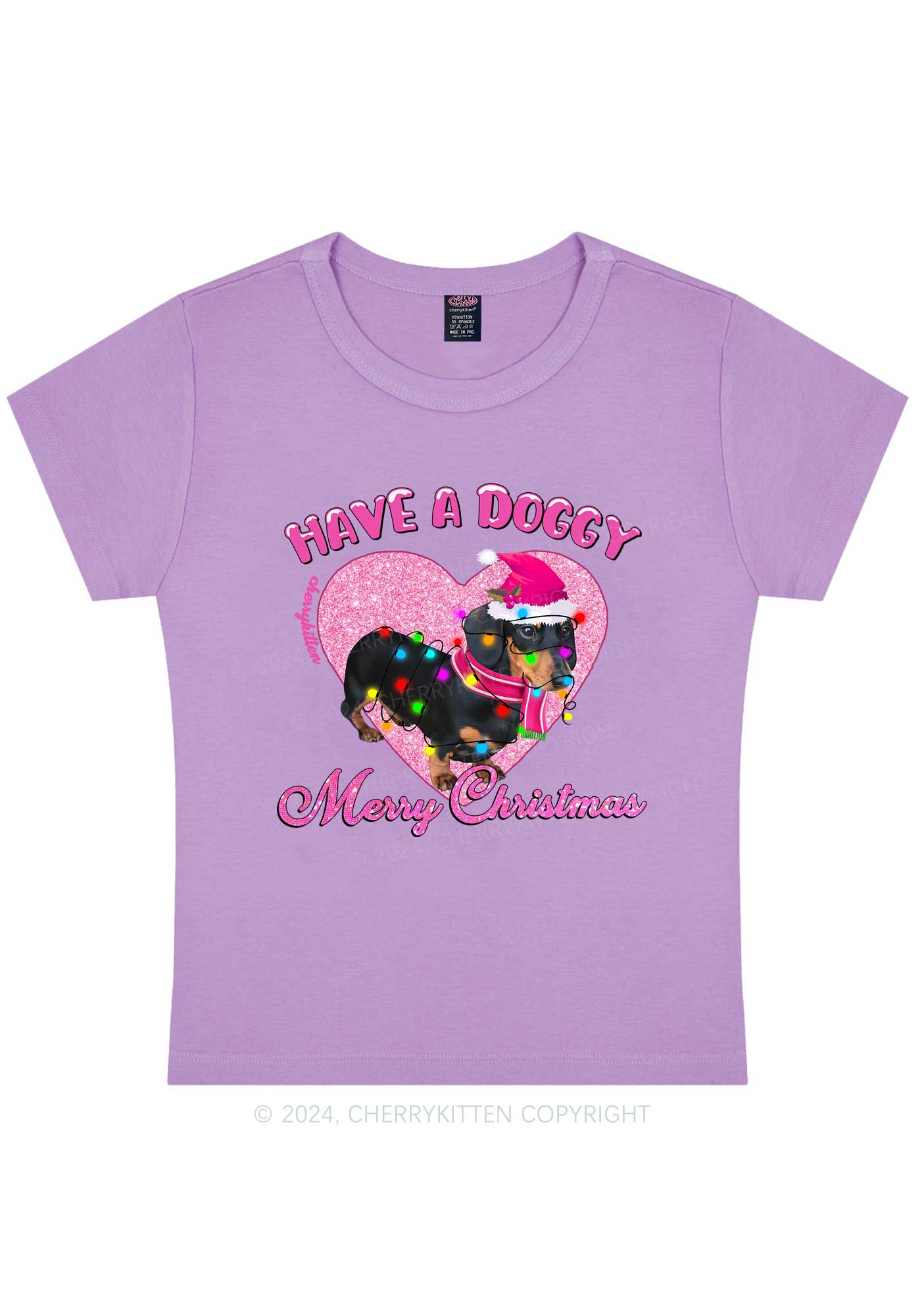 Have A Doggy Christmas Y2K Baby Tee Cherrykitten