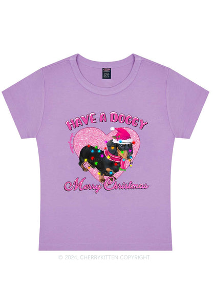 Have A Doggy Christmas Y2K Baby Tee Cherrykitten