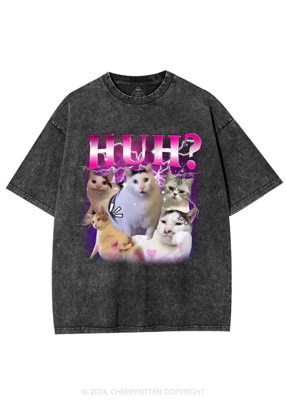 Huh Cat Y2K Washed Tee Cherrykitten