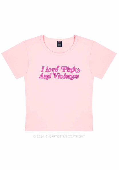 I Love Pink Y2K Baby Tee Cherrykitten