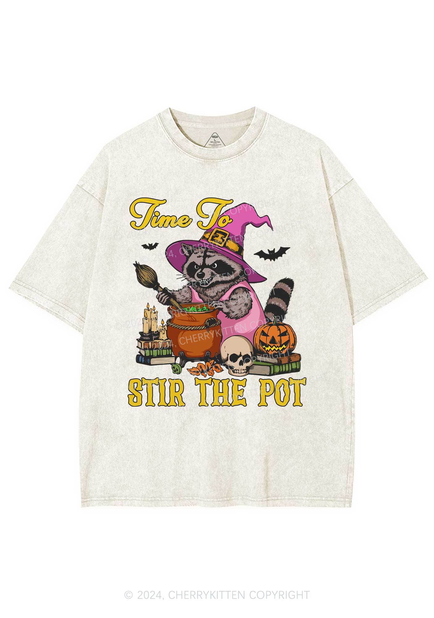 Halloween Stir The Pot Y2K Washed Tee Cherrykitten