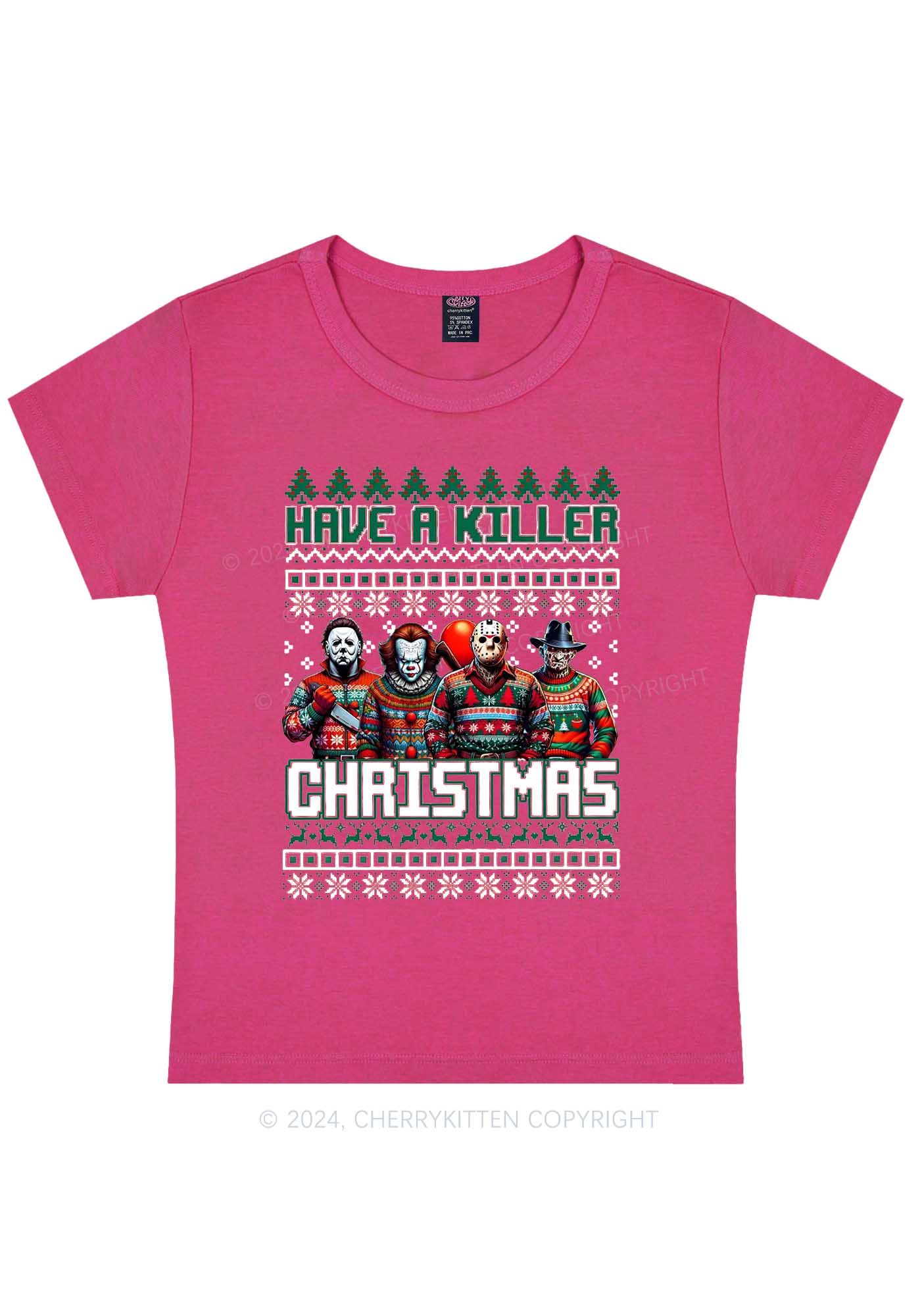 Christmas Have A Killer Y2K Baby Tee Cherrykitten