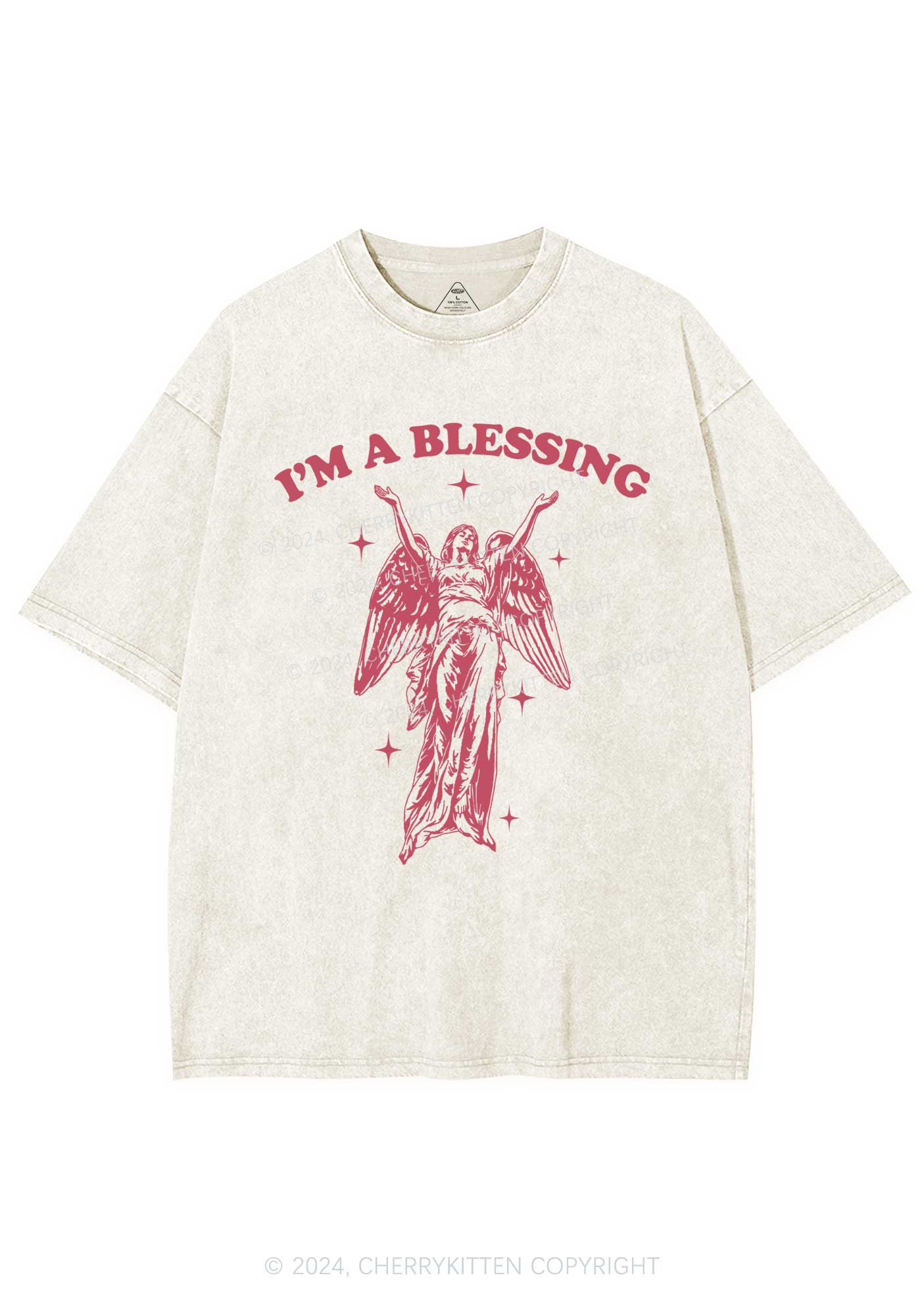 I'm A Blessing Y2K Washed Tee Cherrykitten