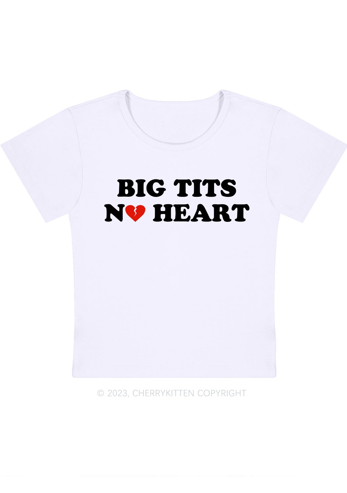 Curvy Big Txts No Heart Y2K Baby Tee Cherrykitten