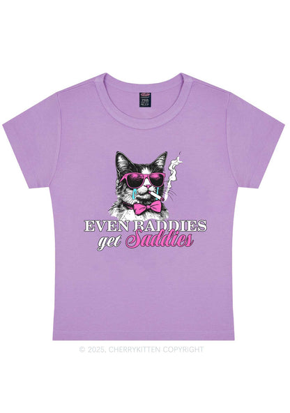 Baddies Cat Get Saddies Y2K Baby Tee Cherrykitten