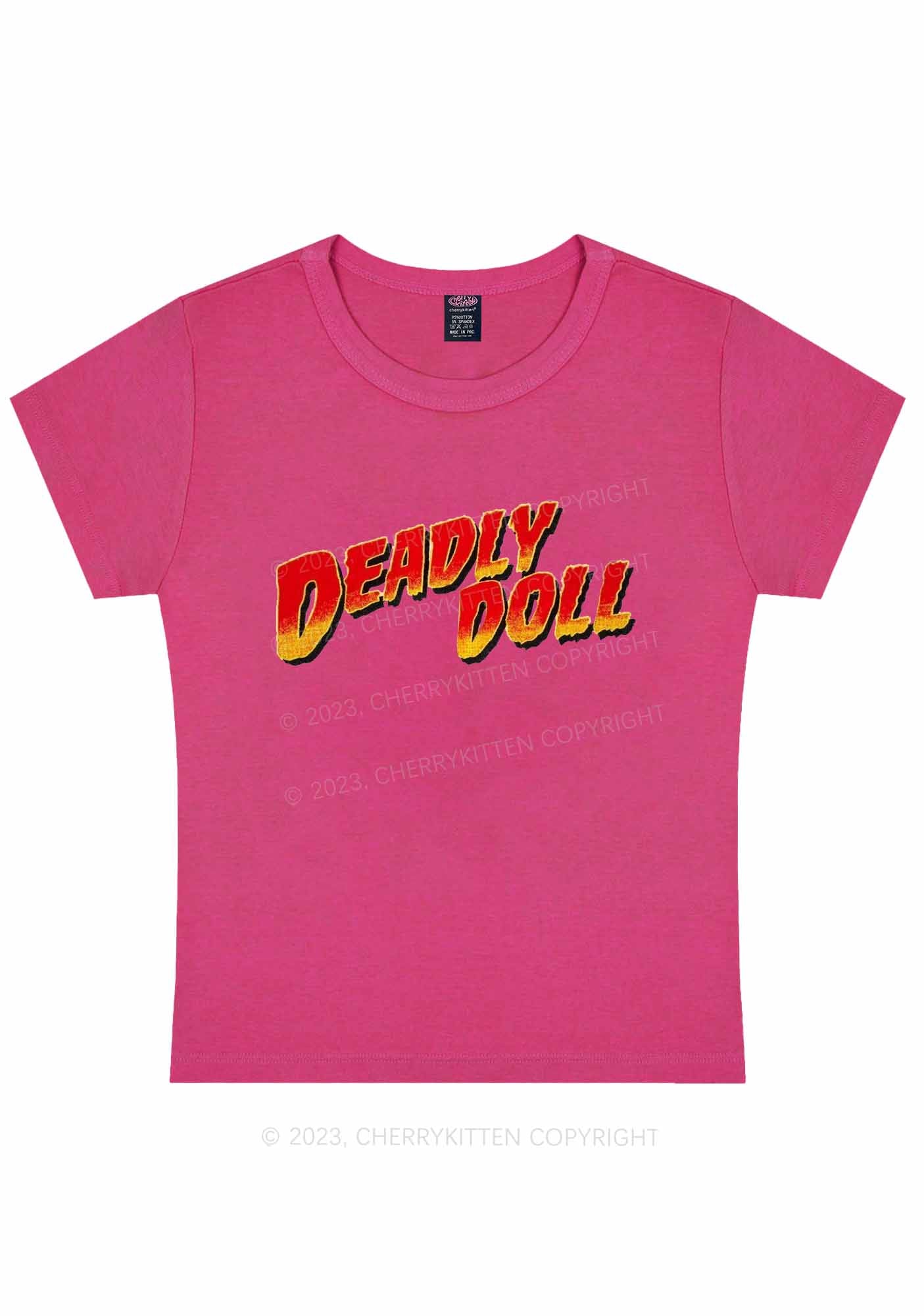 Curvy Deadly Doll Y2K Baby Tee Cherrykitten