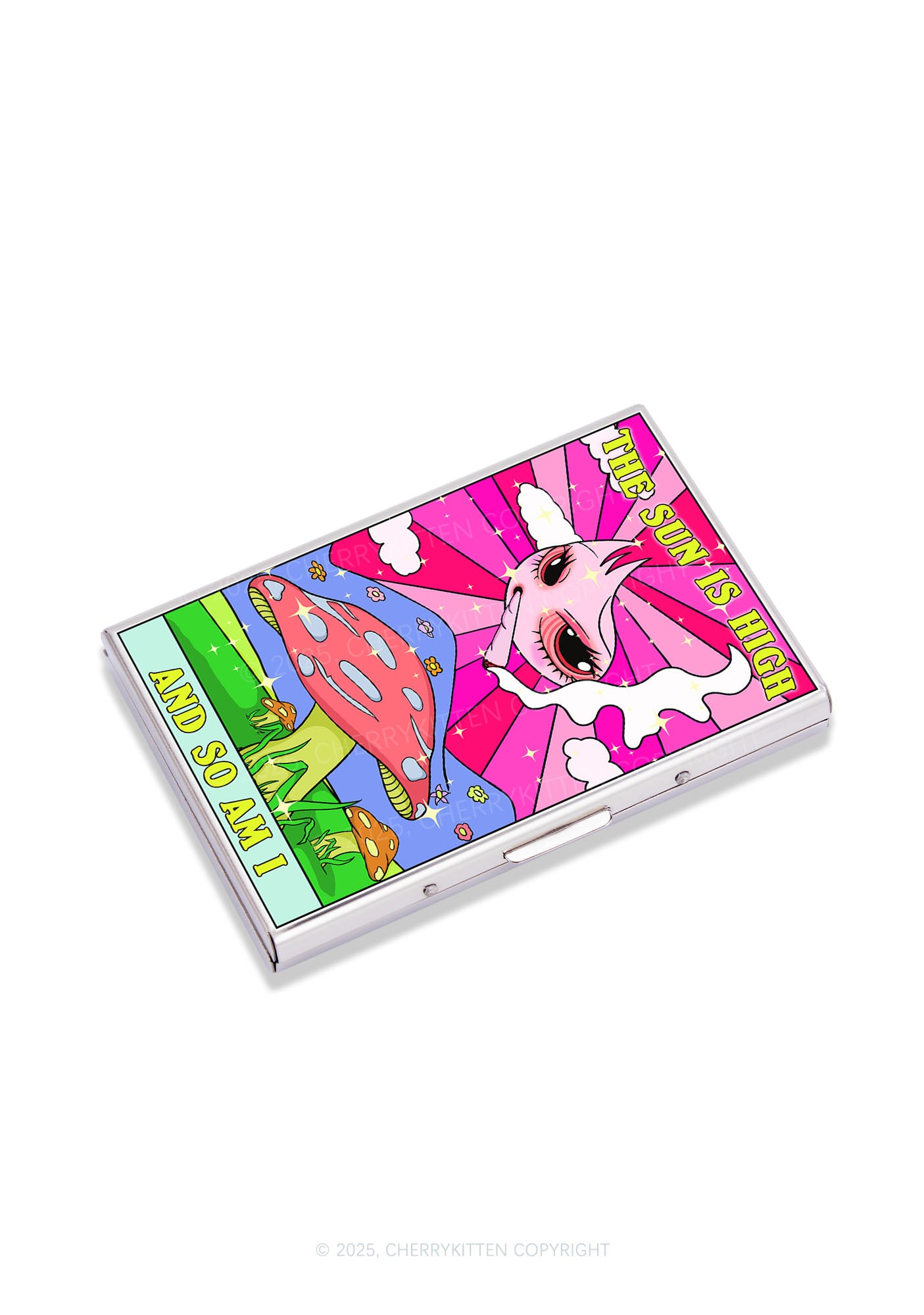 Sun Is High So Am I Y2K Mirror Cigarette Case Cherrykitten