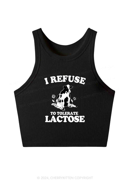 I Refuse To Tolerate Lactose Y2K Crop Tank Top Cherrykitten