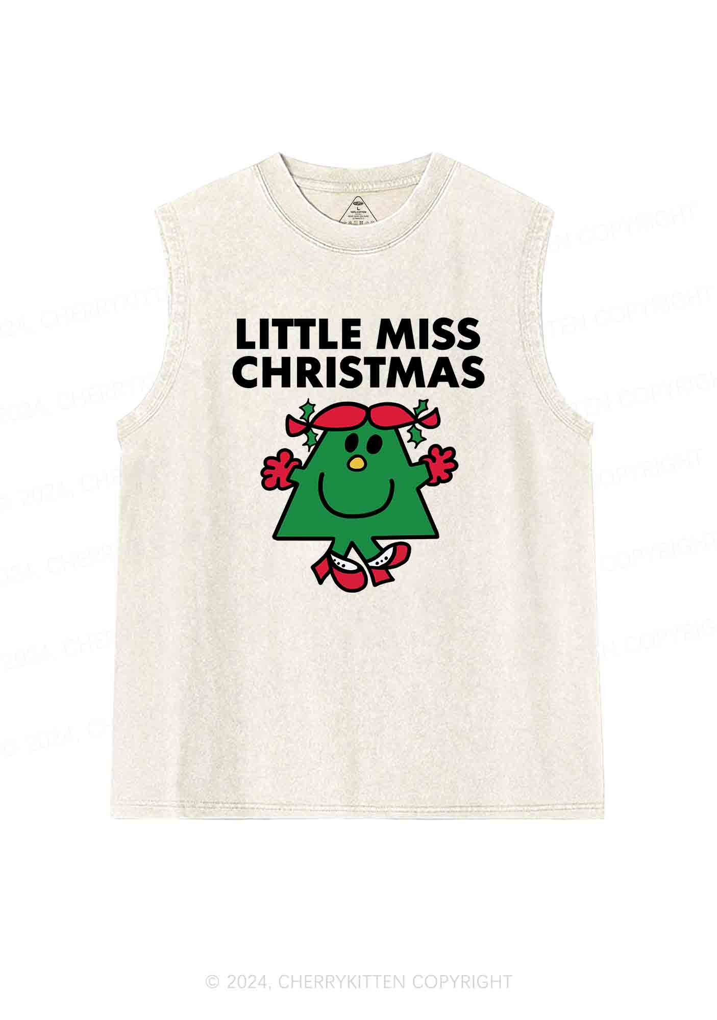 Christmas Little Miss Y2K Washed Tank Cherrykitten