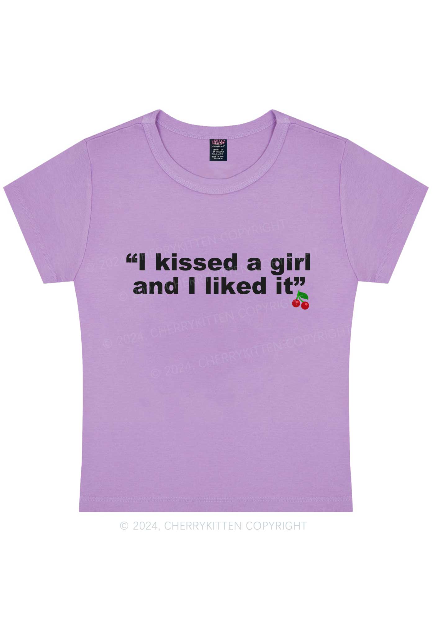 I Kissed A Girl Y2K Baby Tee Cherrykitten