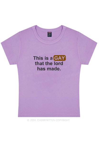 Curvy Lord Made Gay Y2K Baby Tee Cherrykitten