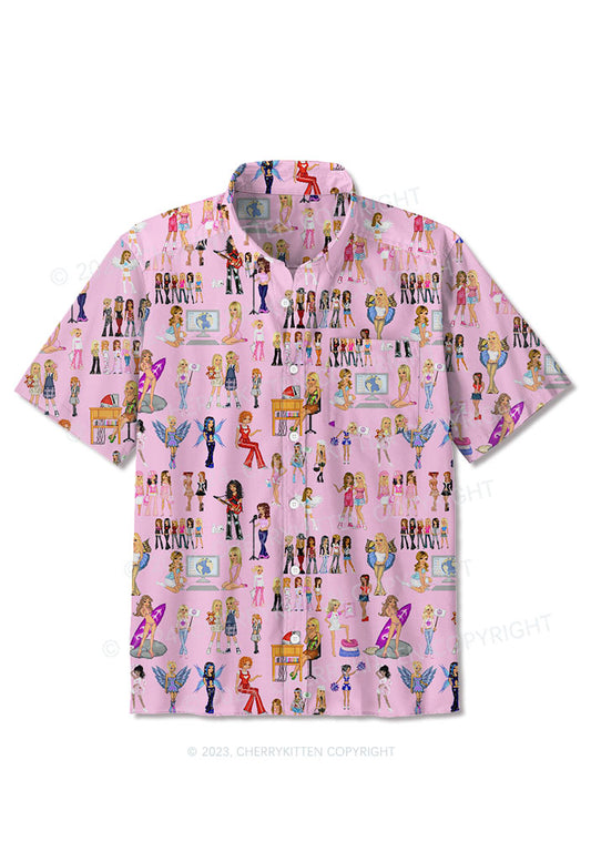 Pink Fairy Girls Y2K Print Shirts Cherrykitten