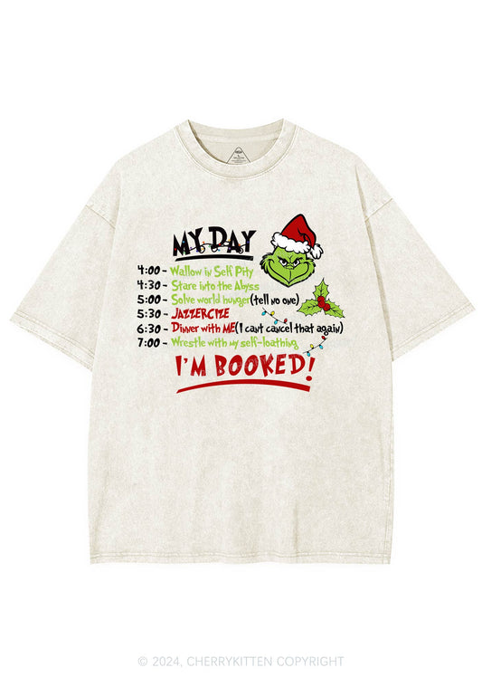 Christmas My Day I'm Booked Y2K Washed Tee Cherrykitten