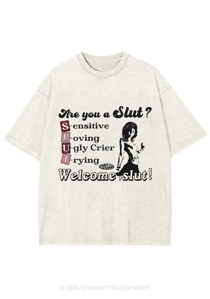 Welcome Slxt Y2K Washed Tee Cherrykitten