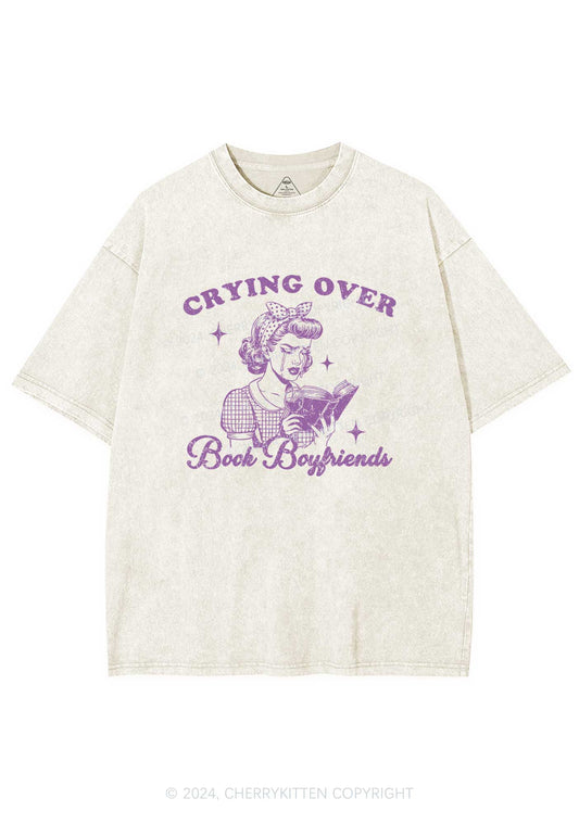 Crying Over Book Boyfriends Y2K Washed Tee Cherrykitten