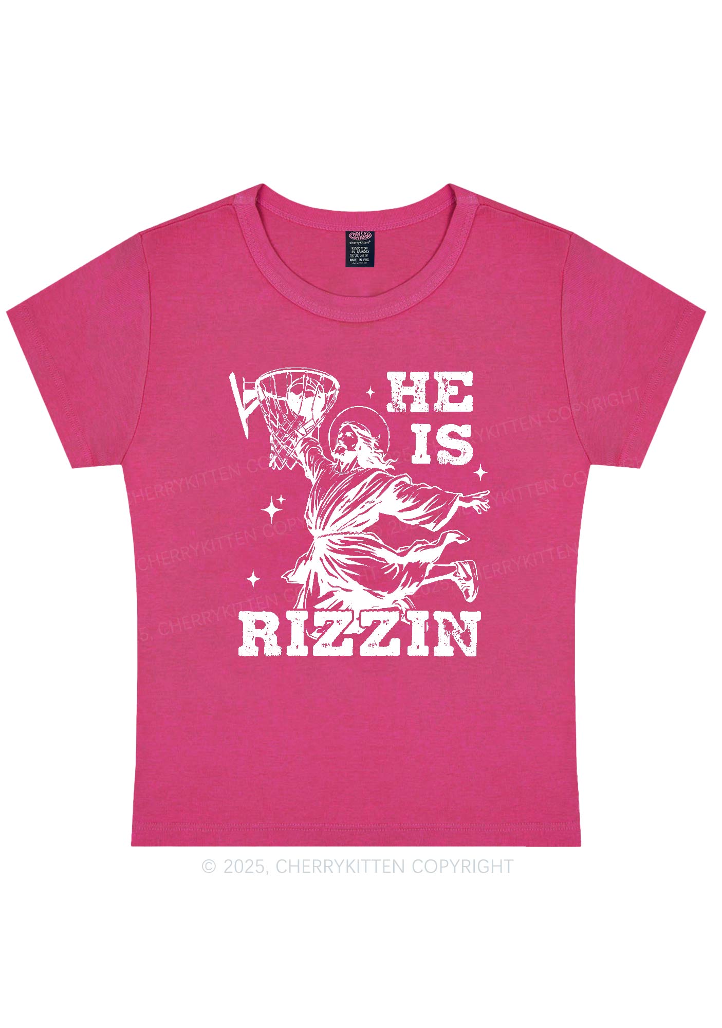 He Is Rizzin Y2K Baby Tee Cherrykitten